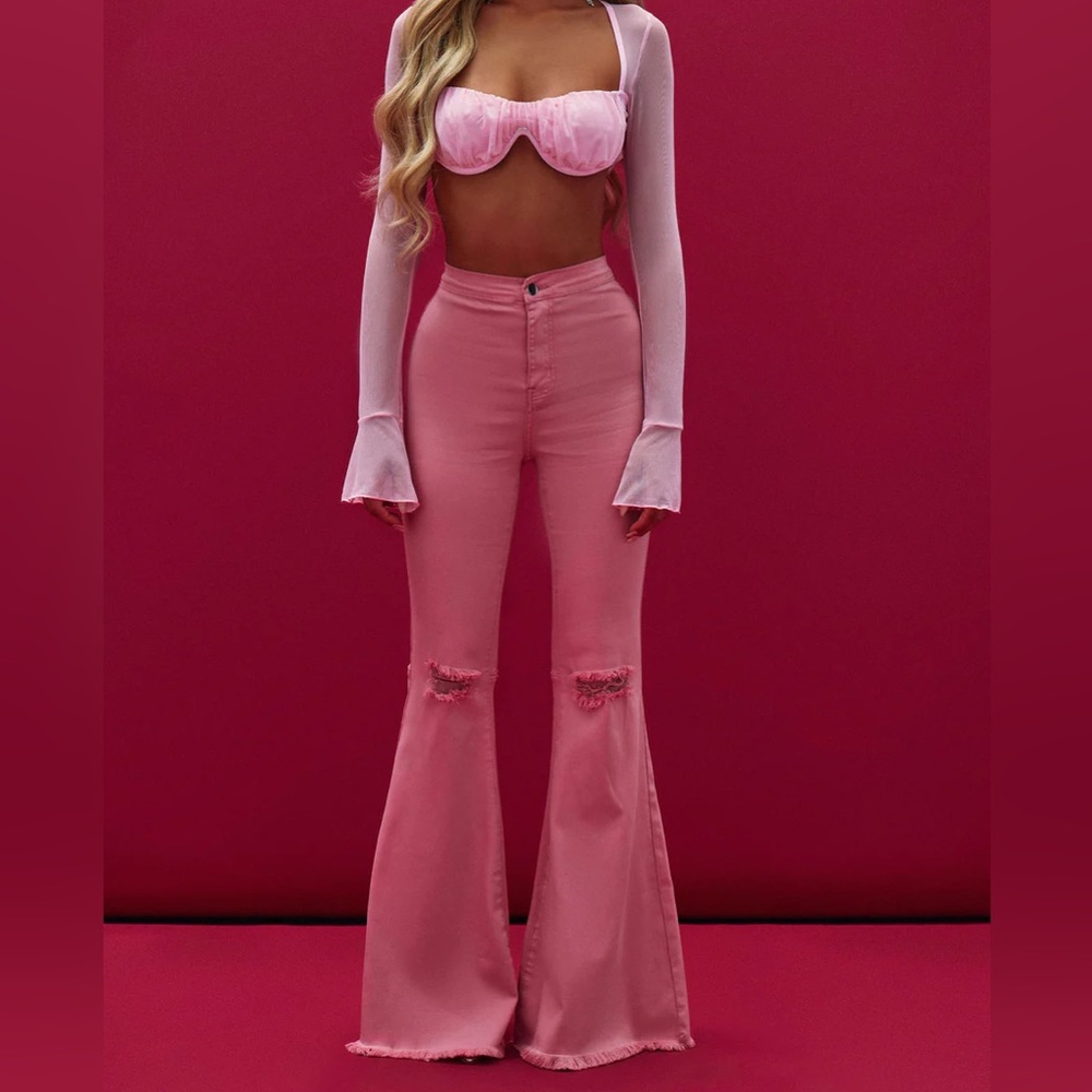 New fashion nova jeans: size 9 in the color Blush (pink).